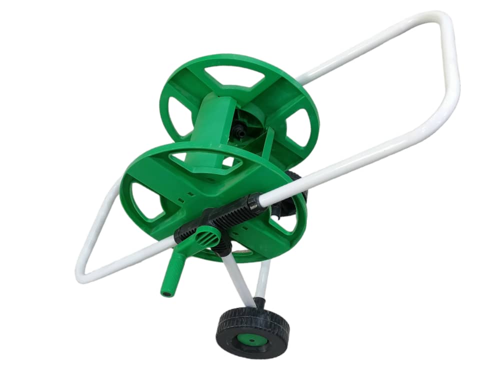 [7303] HOSE REEL WITH WHEEL GREEN